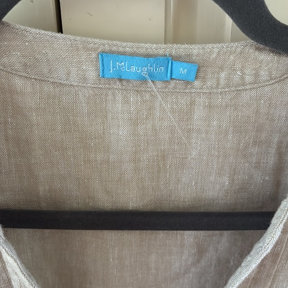 J McLaughlin Linen Tunic Dress in Oatmeal M - Picture 2 of 5